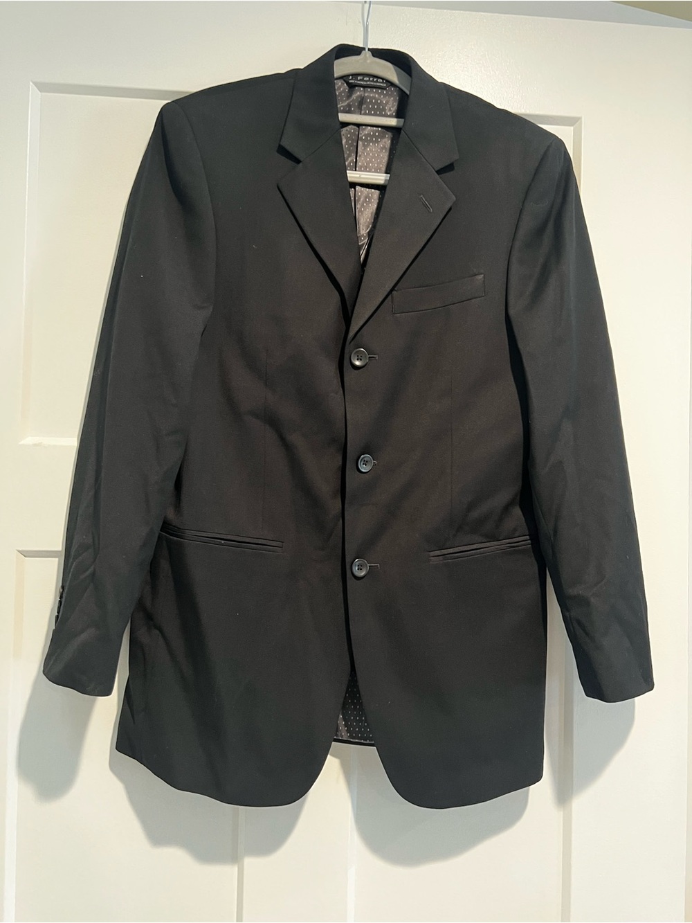 J. Ferrar Men's Black Single-Breasted Blazer